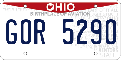 OH license plate GOR5290