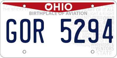 OH license plate GOR5294