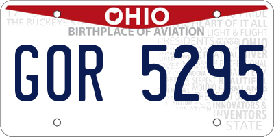 OH license plate GOR5295