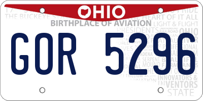 OH license plate GOR5296