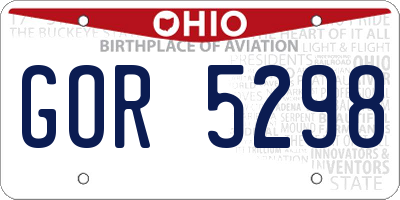 OH license plate GOR5298