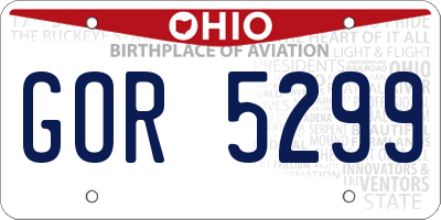 OH license plate GOR5299