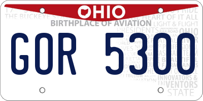 OH license plate GOR5300