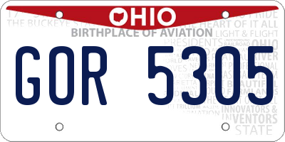 OH license plate GOR5305