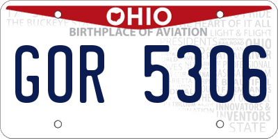 OH license plate GOR5306