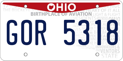 OH license plate GOR5318