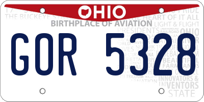OH license plate GOR5328