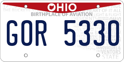OH license plate GOR5330