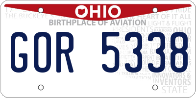 OH license plate GOR5338