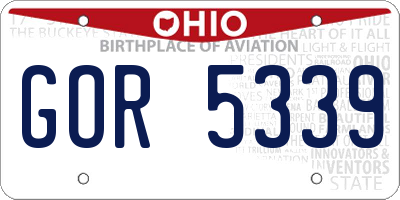 OH license plate GOR5339