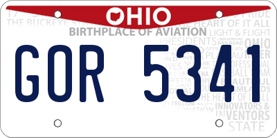OH license plate GOR5341
