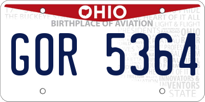 OH license plate GOR5364