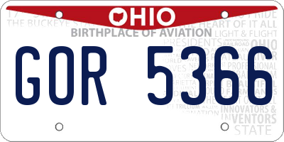 OH license plate GOR5366