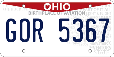 OH license plate GOR5367