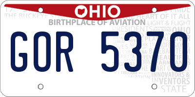 OH license plate GOR5370