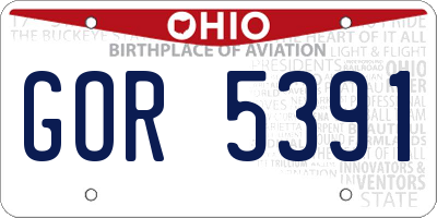 OH license plate GOR5391