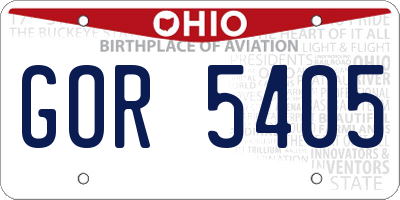 OH license plate GOR5405