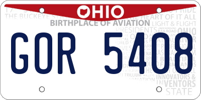 OH license plate GOR5408