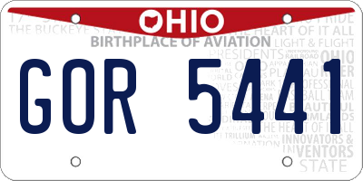 OH license plate GOR5441