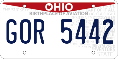 OH license plate GOR5442