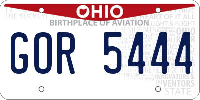 OH license plate GOR5444