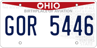 OH license plate GOR5446
