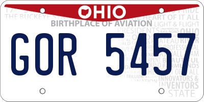 OH license plate GOR5457