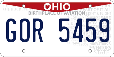 OH license plate GOR5459