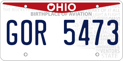 OH license plate GOR5473