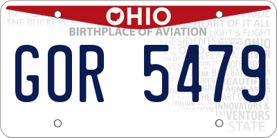 OH license plate GOR5479