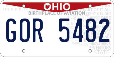 OH license plate GOR5482
