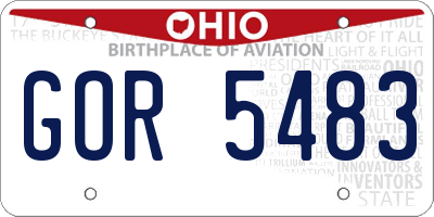 OH license plate GOR5483