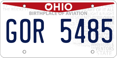 OH license plate GOR5485