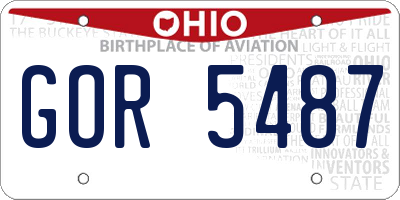 OH license plate GOR5487