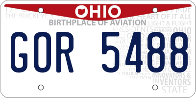 OH license plate GOR5488