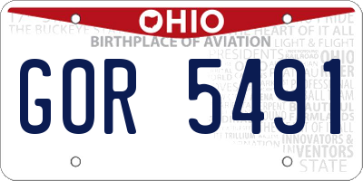 OH license plate GOR5491