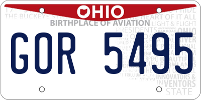 OH license plate GOR5495