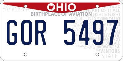 OH license plate GOR5497