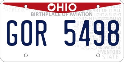 OH license plate GOR5498