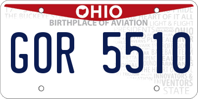 OH license plate GOR5510