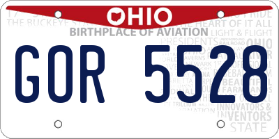 OH license plate GOR5528