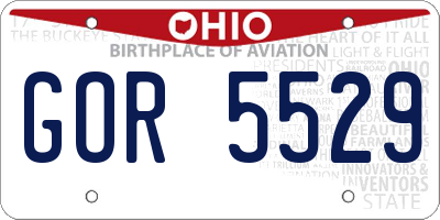 OH license plate GOR5529