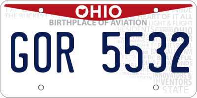 OH license plate GOR5532