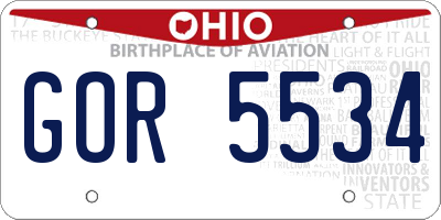 OH license plate GOR5534