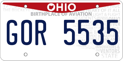 OH license plate GOR5535