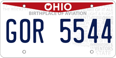 OH license plate GOR5544