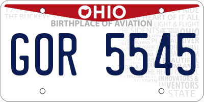 OH license plate GOR5545