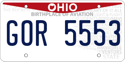 OH license plate GOR5553