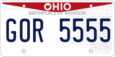 OH license plate GOR5555