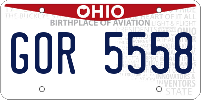 OH license plate GOR5558